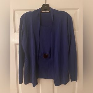 Rani Arabella Cashmere/Wool Tank/Cardigan combo Sweater